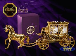 Figurka SWAROVSKI KOŃ Z KARETĄ