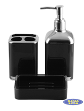 Komplet łazienkowy OCEANO 3 - częściowy (czarny połysk)