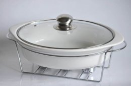 Naczynie owalne z podgrzewaczem (białe) 2,3 L