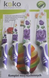 Komplet noży KOKO x 4 sztuki Kolor: czerwony