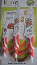 Komplet noży KOKO x 3 sztuki Kolor: czerwony
