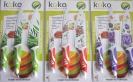 Komplet noży KOKO x 3 sztuki Kolor: czerwony