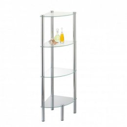 Regał narożny szklany 4 - elementowy