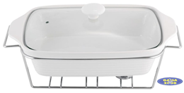 Naczynie z podgrzewaczem prostokątne (białe) 2,4 L