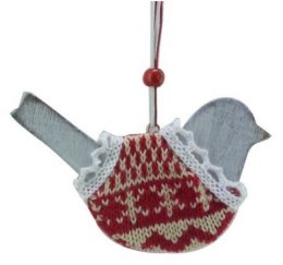 Ptaszek sweterek duży - zawieszka świąteczna