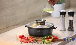 Garnek Granite 20 cm z wlewem olejowym