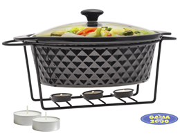 Naczynie na podgrzewaczu okrągłe (czarne) 3,5 L