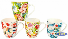 Kubek ceramiczny KWIATY 360 ml MIX