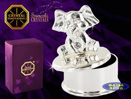 Puzderko SWAROVSKI SŁONIK srebrny 