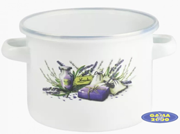 Garnek emaliowany 16 cm z pokrywą 