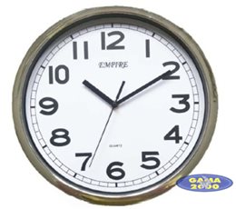 Zegar okrągły 28 cm SREBRNY