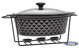 Naczynie na podgrzewaczu okrągłe (czarne) 3,5 L