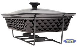 Naczynie prostokątne z podgrzewaczem (czarne) 3 L