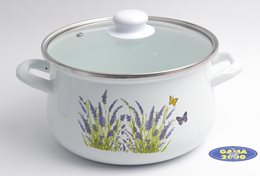 Komplet garnków emaliowanych LAWENDA