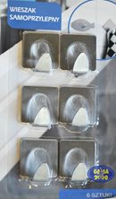 Wieszaczki samoprzylepne x 6 sztuk