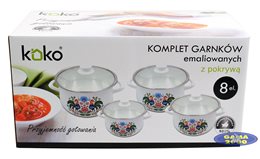 Komplet garnków emaliowanych KOGUCIK