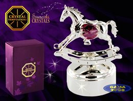 Pozytywka SWAROVSKI KONIK NA BIEGUNACH