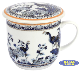 Kubek z zaparzaczem PAWIE niebieski