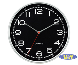 Zegar ścienny srebrny 25 cm