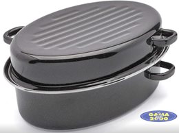 Brytfanna emaliowana z okuciem i grillem 32 cm