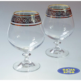 Kieliszki do brandy zdobione ANGELA x 2 szt.