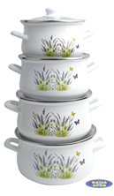 Komplet garnków emaliowanych LAWENDA