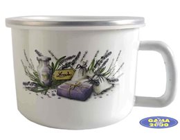 Kubek emaliowany z pokrywą 16 cm