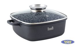 Garnek Granite 24 cm z wlewem olejowym