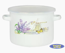 Garnek emaliowany 16 cm z pokrywą 