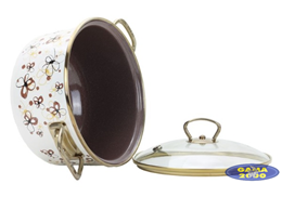 Garnek emaliowany BELIS CREAM 3,5 L z pokrywą