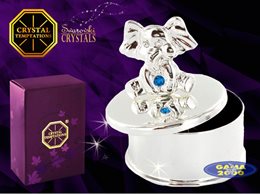 Puzderko SWAROVSKI SŁONIK srebrny 