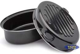 Brytfanna emaliowana z okuciem i grillem 32 cm