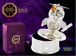 Puzderko SWAROVSKI SOWA srebrna