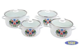 Komplet garnków emaliowanych KOGUCIK