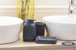 Komplet łazienkowy OCEANO 3 - częściowy (szare prążki)