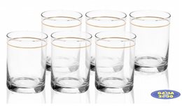 Komplet szklanek Złoty PASEK x 6 sztuk 