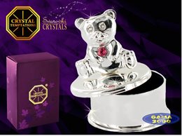 Puzderko SWAROVSKI MIŚ srebrny