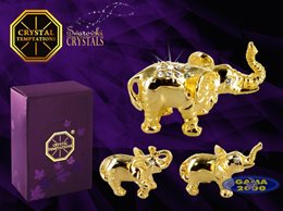 Figurki SWAROVSKI SŁONIKI RODZINKA 3 szt.