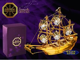 Figurka SWAROVSKI STATEK ZŁOTY