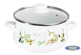 Komplet garnków emaliowanych OLIWKA