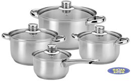 Komplet garnków nierdzewnych 8 - częściowy