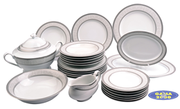 Komplet obiadowy 24 elementowy XIMENA WHITE