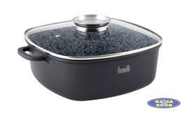 Garnek Granite 28 cm z wlewem olejowym 