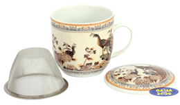 Kubek z zaparzaczem PAWIE brązowy