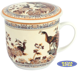 Kubek z zaparzaczem PAWIE brązowy