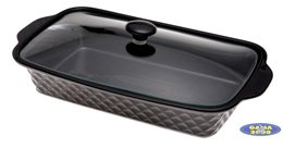 Naczynie prostokątne z podgrzewaczem (czarne) 3 L