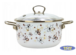Garnek emaliowany BELIS CREAM 3,5 L z pokrywą