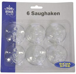 Wieszaki na przyssawkę 6 szt